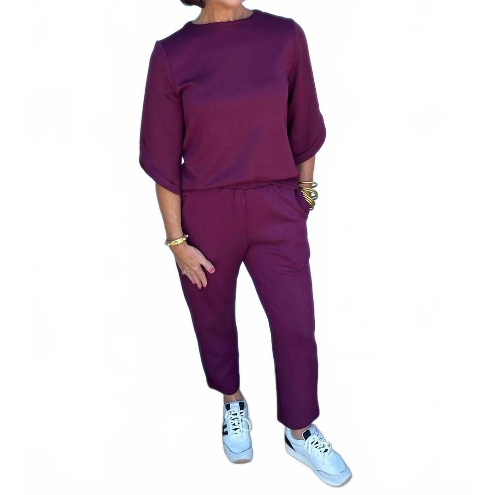 NEW P.CILL butter modal ankle pant in port